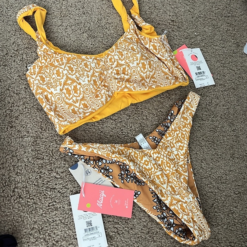 Maaji Gold Pattern Bikini, Reversible, NWT